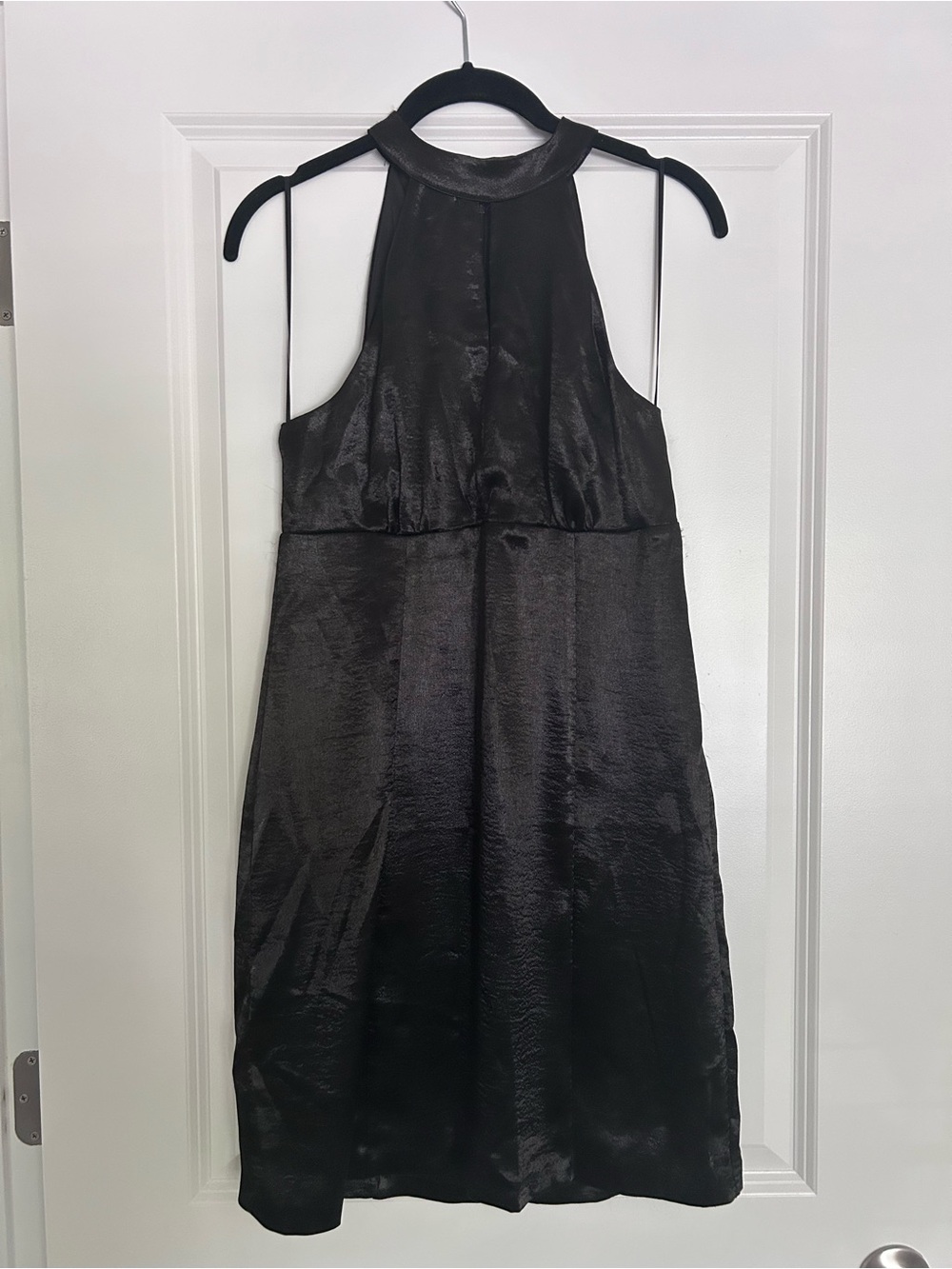 BCBGeneration Black Satin Halter Dress
